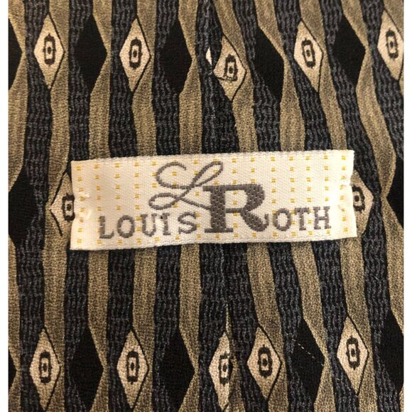 Louis Roth Mens Silk Tie Geometric Pattern Accessory Office Work Gift Necktie - Picture 3 of 6